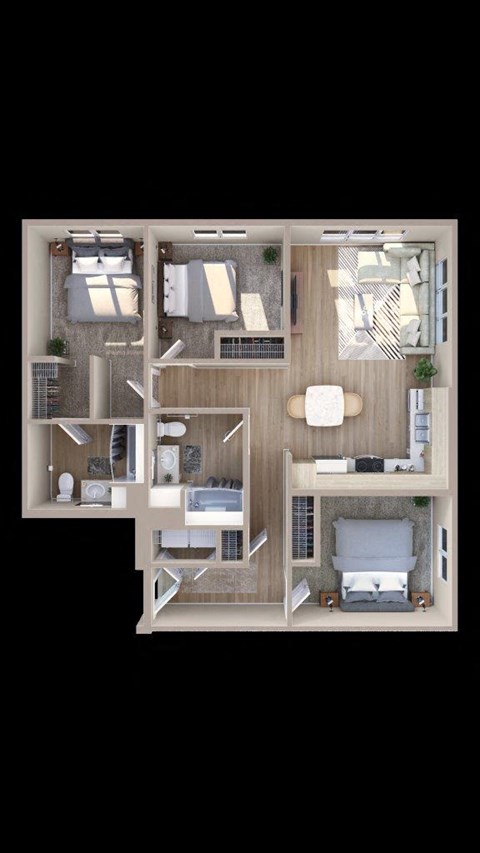 Adara at SeaTac Apartments C2 3D Floor Plan